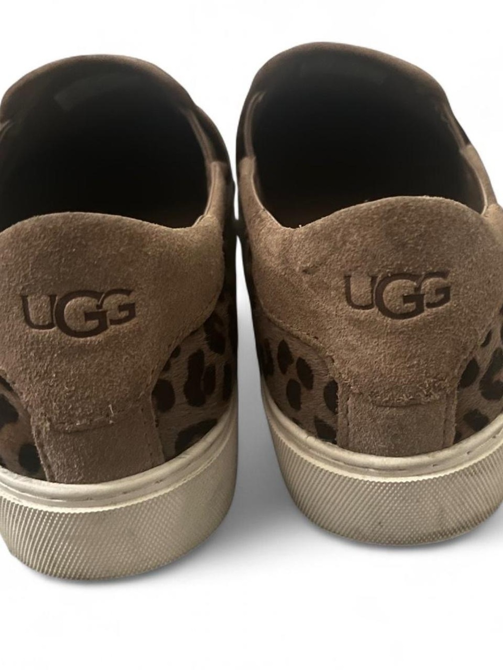 UGG Leopard-Print Slip-On Sneakers in Tan and Dark Brown - Picture 4 of 6